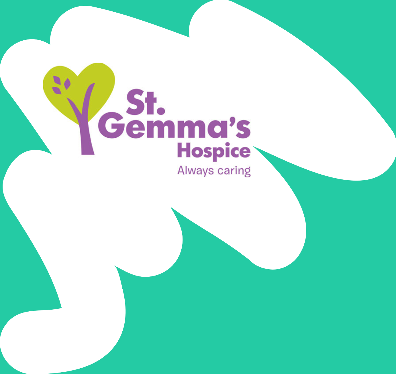 Graphic reads St Gemma's Hospice, always caring