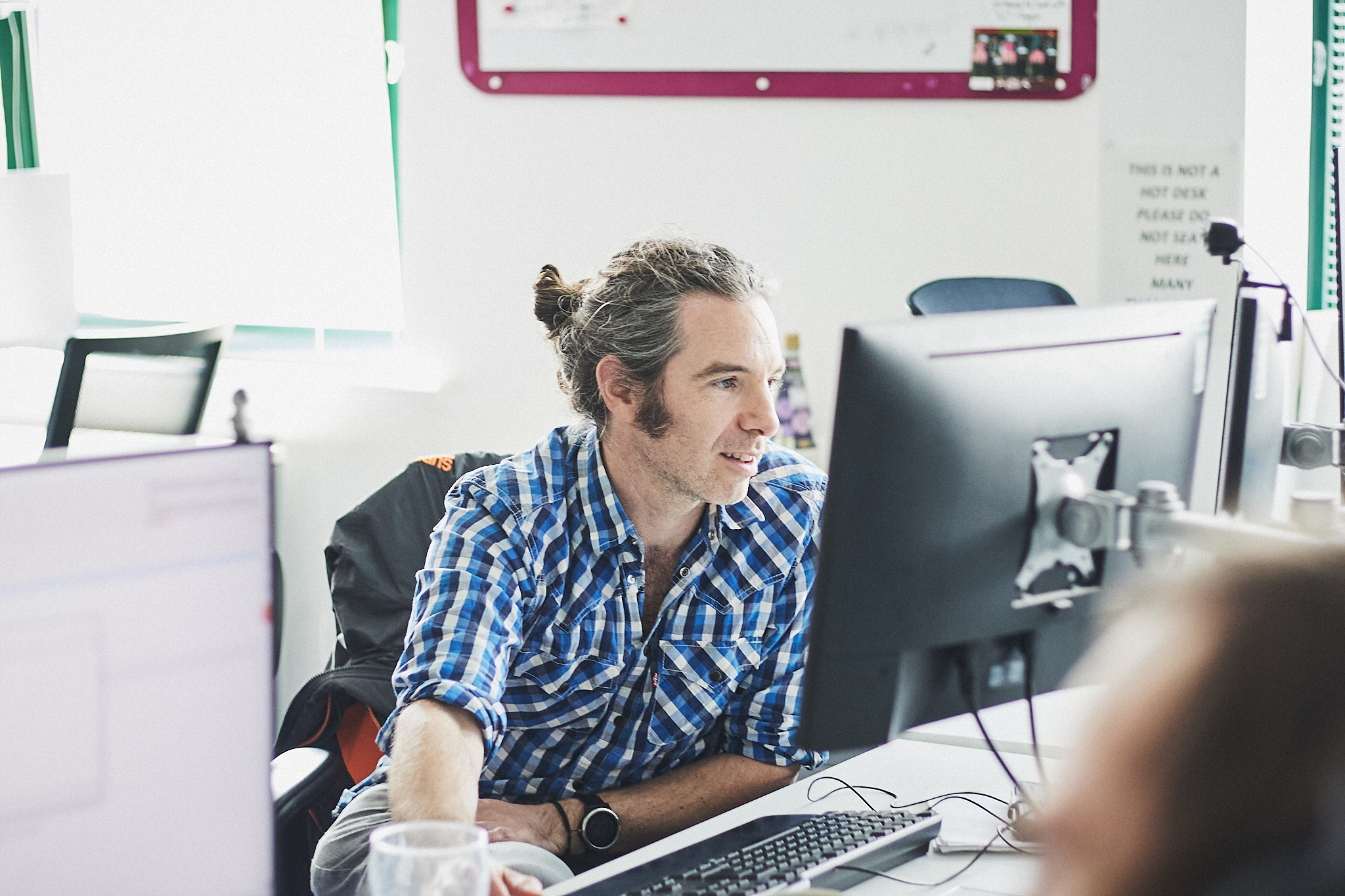 A person looking at computer