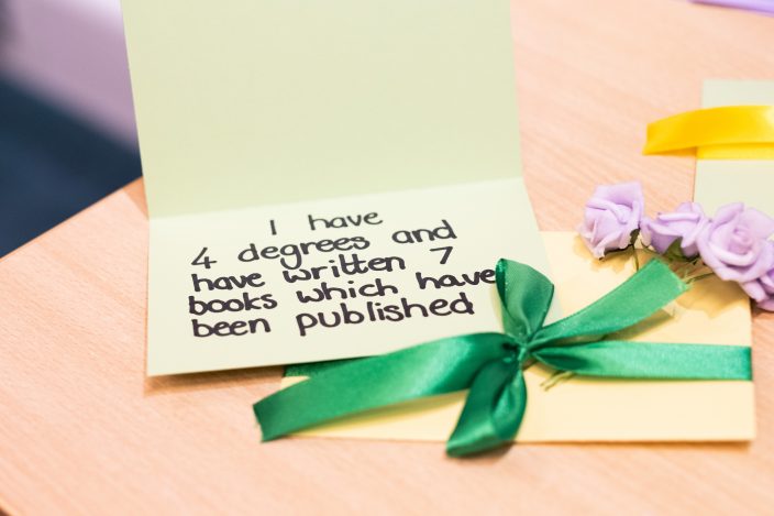 Letter reads: I have 4 degrees and have written 7 books which have been published
