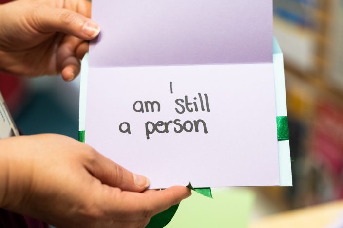 Letter reads: I am still a person